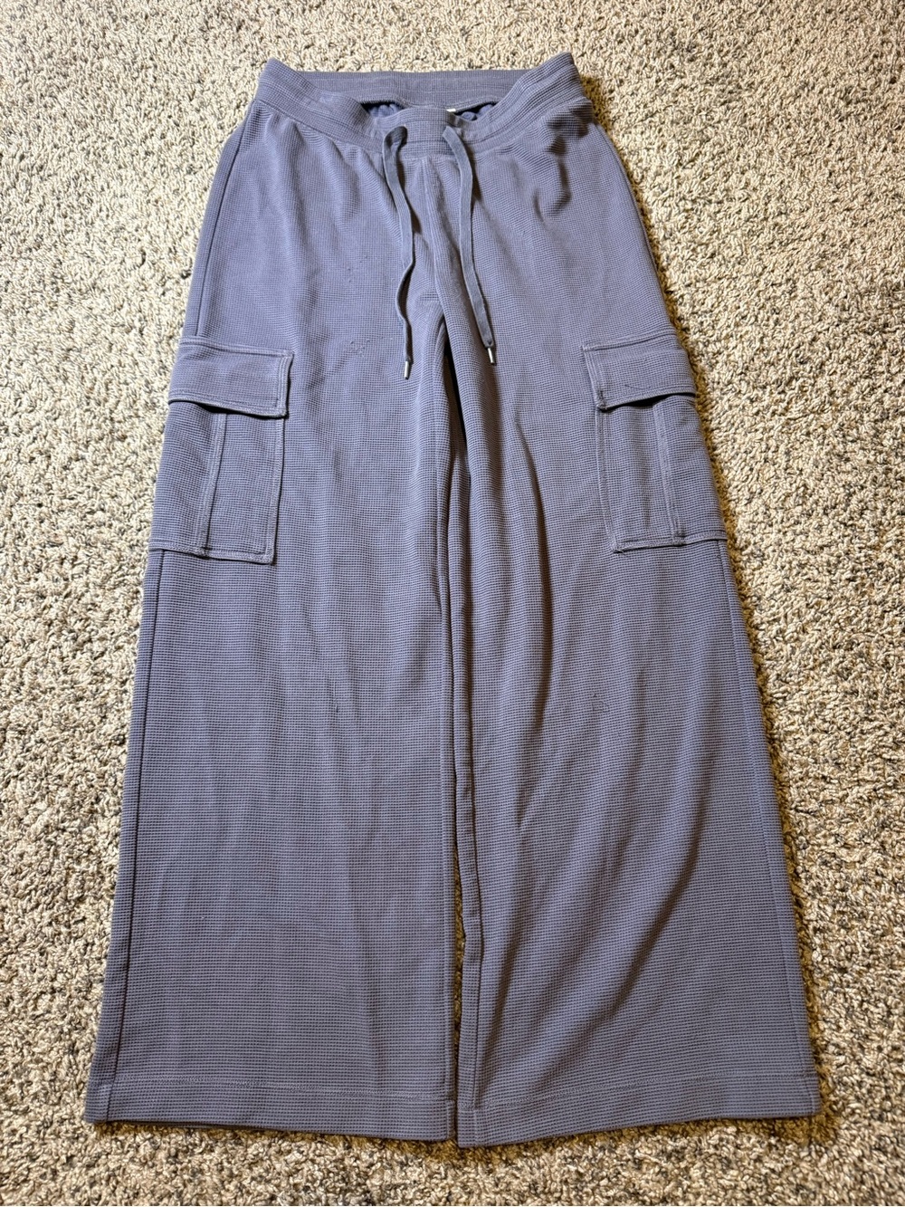 TNA Waffle-Knit Joggers in Slate Blue